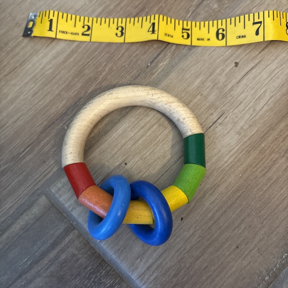 HABA Kringelring Wooden Baby Rattle Clutching Toy & Teether‎ (Made in Germany)